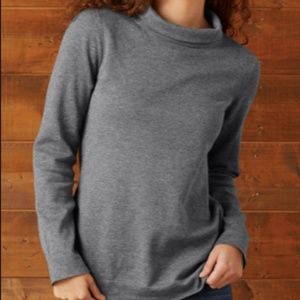 Fair Indigo Grey Cotton/Alpaca Cowl Sweater, XS